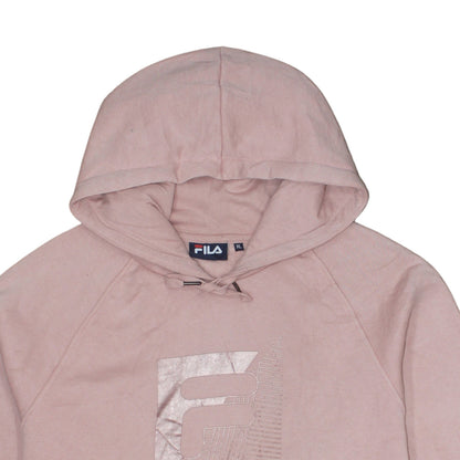 FILA Womens Pink XL Pullover Hoodie Sweatshirt with Metallic Logo