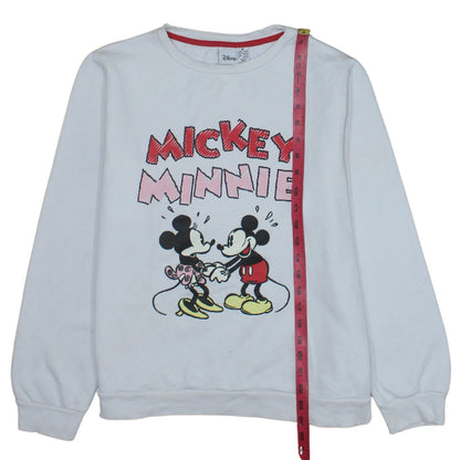 Disney Primark Womens White Mickey Minnie Sweatshirt M UK 12/14