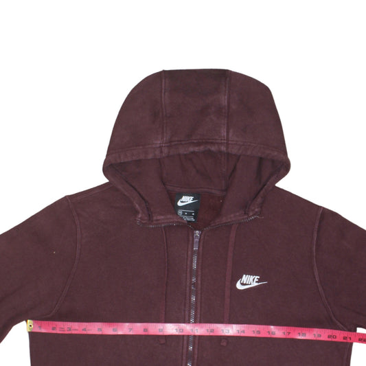 Nike Men's Brown Full Zip Hoodie M Regular Fit Fleece Sweatshirt
