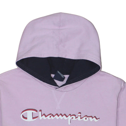 Champion Girls Pink Pullover Fleece Hoodie 15-16 Years Logo Sweatshirt