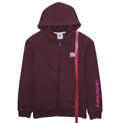 Canterbury Womens Burgundy Full Zip Hoodie Size 14 Cotton Blend