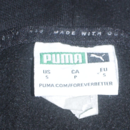 Puma Mens Black Pullover Hoodie Small Logo Fleece Sweatshirt