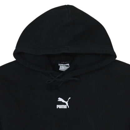 Puma Mens Black Pullover Hoodie Small Logo Fleece Sweatshirt