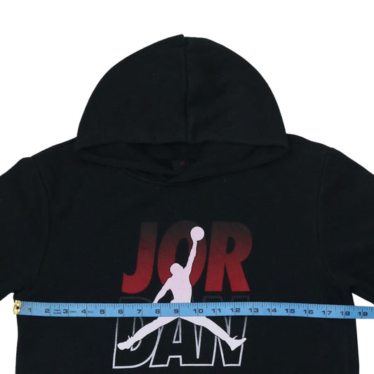 Jordan Boys Black Pullover Hoodie XL 13-15 Years Fleece Graphic Logo