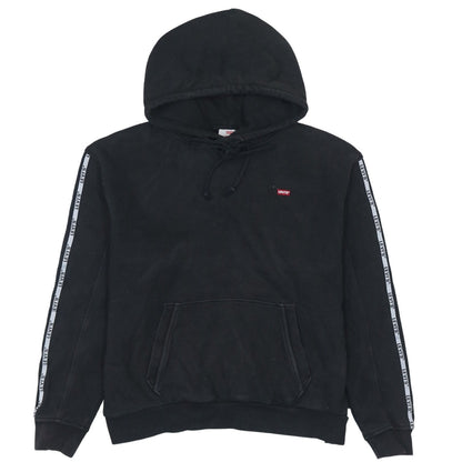 Levi's Women's Black Hoodie Small Pullover Logo Tape Detail Sweatshirt