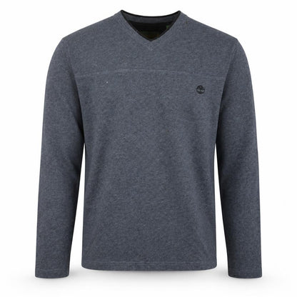 Timberland Men's Grey Cotton V-Neck Pullover Jumper Size L