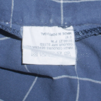 Levi's Men's Blue Check Band Collar Cotton Long Sleeve Shirt XL