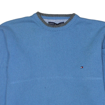 Tommy Hilfiger Women's Blue Cotton Crew Neck Jumper L