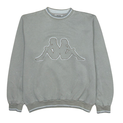 Kappa Womens Grey Sweatshirt Small Crew Neck Logo Pullover