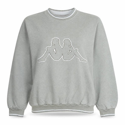Kappa Womens Grey Sweatshirt Small Crew Neck Logo Pullover