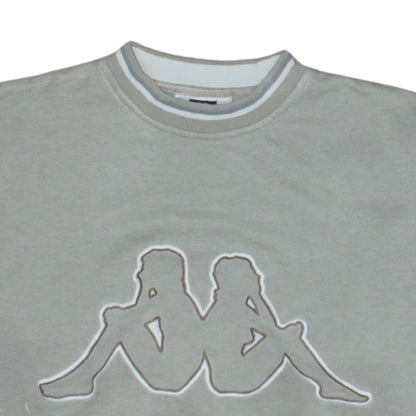 Kappa Womens Grey Sweatshirt Small Crew Neck Logo Pullover