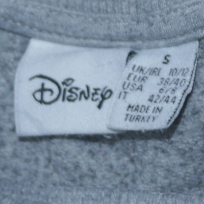 Disney Women Grey Stitch Sweatshirt Size S Crew Neck Pullover