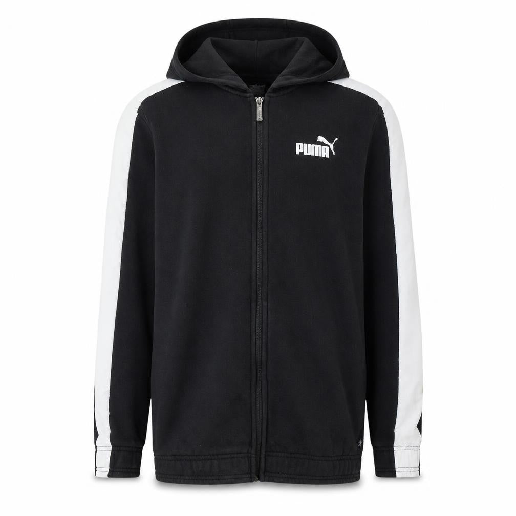 Front view of Puma Men's Black Full Zip Hoodie Small Sportswear Fleece