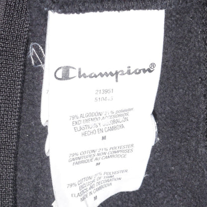 Champion Men’s Black Pullover Hoodie Medium Logo Tape Fleece