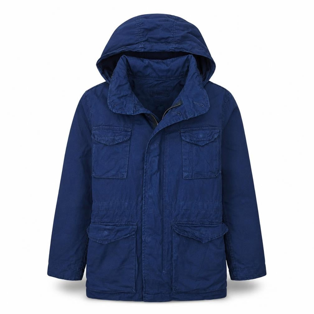 GAP Kids Girls Blue Hooded Cotton Parka Coat 10-11 Years