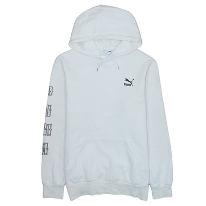 Puma Men’s White Pullover Hoodie M Graphic Print Sportswear