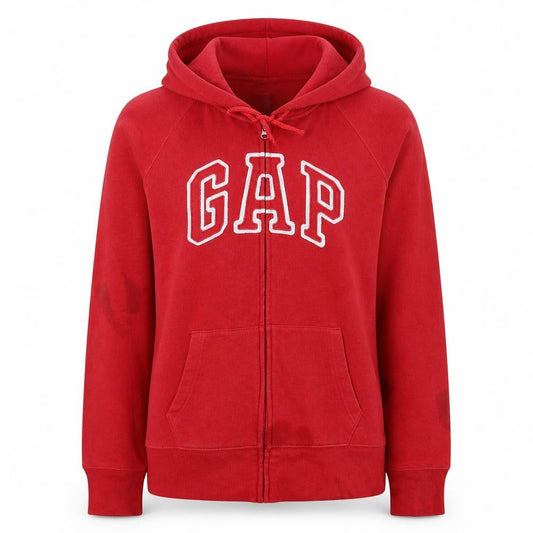 Gap Women Red Full Zip Hoodie Medium Cotton Blend Casual