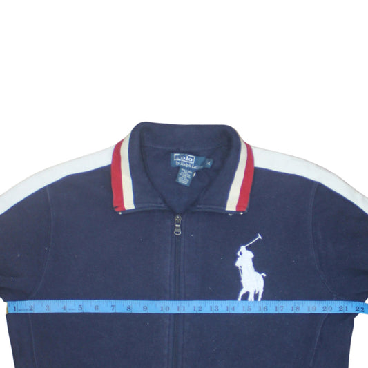 Polo Ralph Lauren Men's Navy Track Jacket M Full Zip Cotton Blend