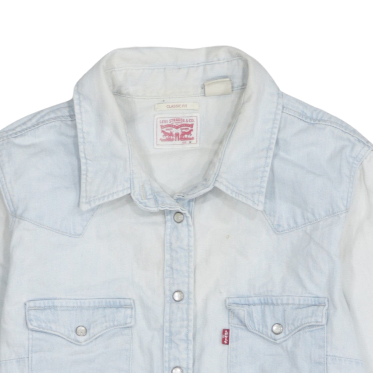 Levi Strauss Women's Blue Denim Button-Up Long Sleeve Shirt M
