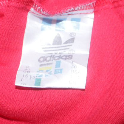 Adidas Vintage Women's Red Cotton Long Sleeve Button-Up Shirt Size 14