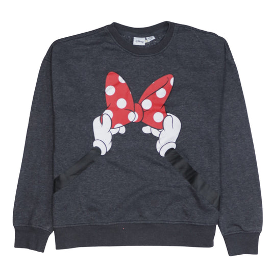 Disney Primark Women’s Grey Minnie Mouse Graphic Pullover Sweatshirt Size M 12/14