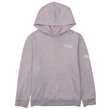 Puma Girls Pink Pullover Hoodie L (14-16) Casual Cotton Blend