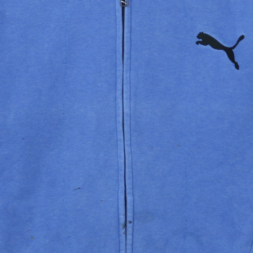 Puma Men's Blue Full Zip Hoodie Size M Cotton Blend Casual