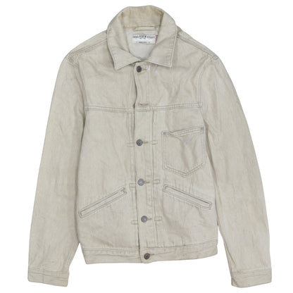 Zara Men Beige Slim Fit Denim Button-Up Jacket Size S