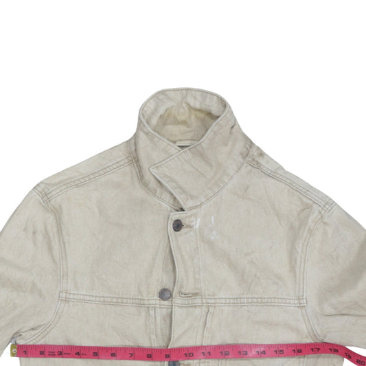 Zara Men Beige Slim Fit Denim Button-Up Jacket Size S