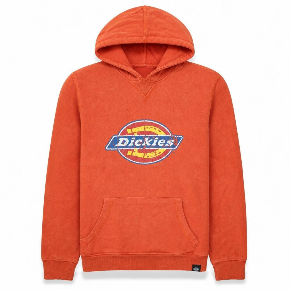 Dickies Men's Orange Small Pullover Hoodie Cotton Fleece Sweatshirt