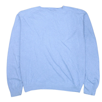 Calvin Klein Men's Blue V-Neck Cotton Modal Jumper Size L