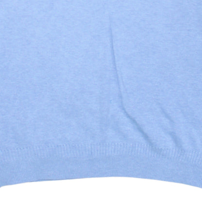 Calvin Klein Men's Blue V-Neck Cotton Modal Jumper Size L
