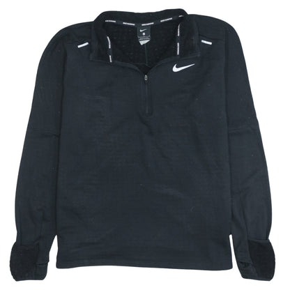 Nike Men's Black L 1/4 Zip Running Sweatshirt Athletic Pullover