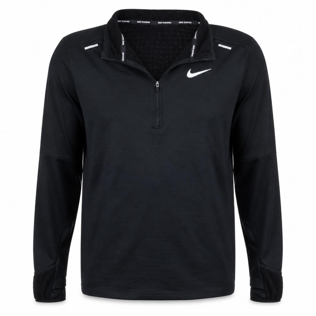 Nike Men's Black L 1/4 Zip Running Sweatshirt Athletic Pullover