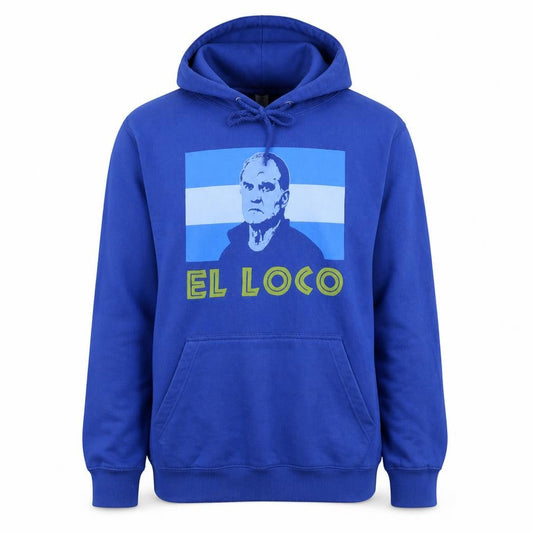 Front view of Just Hoods AWDis men’s blue el loco pullover hoodie medium