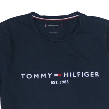 Tommy Hilfiger Men's Blue Organic Cotton Logo T-Shirt Size S