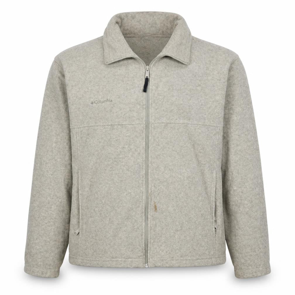 Columbia Men's Beige Fleece Full Zip Jacket Size L Outdoor Casual