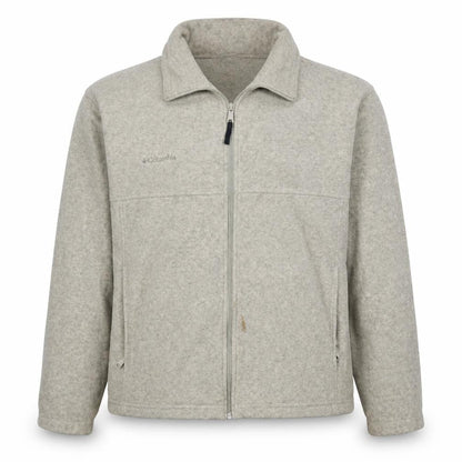 Columbia Men's Beige Fleece Full Zip Jacket Size L Outdoor Casual