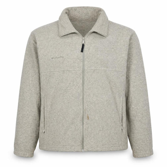Columbia Men's Beige Fleece Full Zip Jacket Size L Outdoor Casual