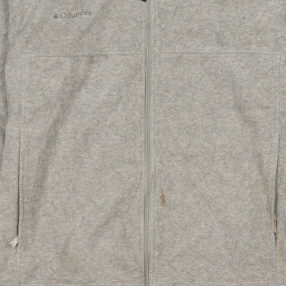 Columbia Men's Beige Fleece Full Zip Jacket Size L Outdoor Casual