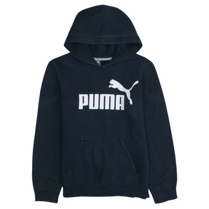 Puma Boys Black Pullover Hoodie XL (164) Graphic Logo Sweatshirt