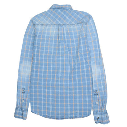 Hilfiger Denim Men's Blue Plaid Button-Up Shirt Size S