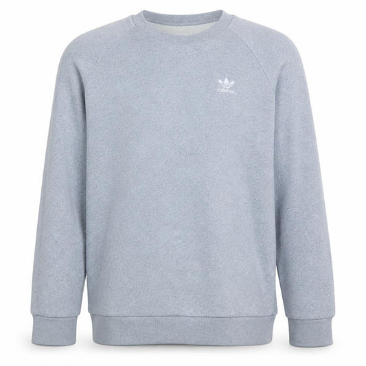 Front view of Adidas Men's Grey Crew Neck Pullover Sweatshirt, size S