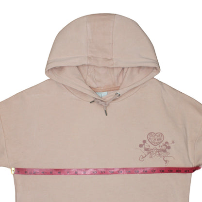 Primark Women Beige Disney Mickey & Minnie Pullover Hoodie 2XS Organic Cotton