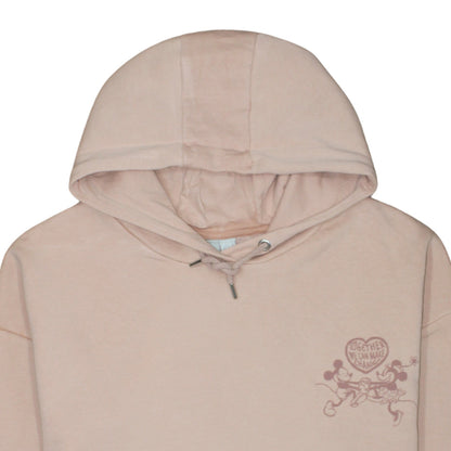 Primark Women Beige Disney Mickey & Minnie Pullover Hoodie 2XS Organic Cotton