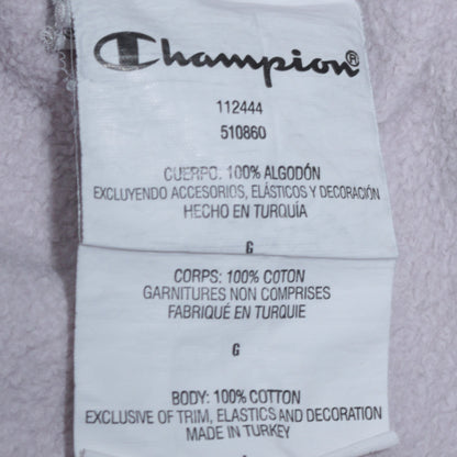 Champion Women Pink Hooded Pullover Sweatshirt Large 100% Cotton