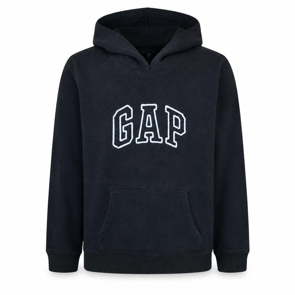Gap Mens Black XL Pullover Hoodie Logo Fleece Sweatshirt