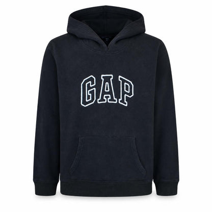 Gap Mens Black XL Pullover Hoodie Logo Fleece Sweatshirt