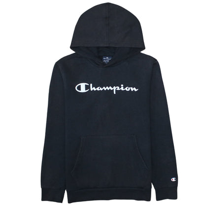 Champion Boys Black Pullover Hoodie 13-14 Years Logo Fleece Sweatshirt