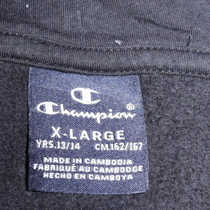 Champion Boys Black Pullover Hoodie 13-14 Years Logo Fleece Sweatshirt